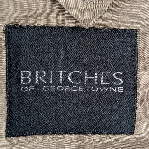 Britches Georgetowne Wool Cashmere Blazer 44R Herringbone Brown Biella Black - Picture 4 of 6